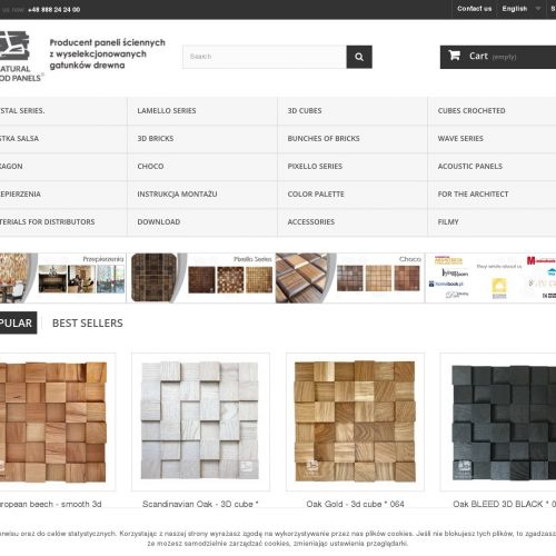 Kostki drewniane na ścianę