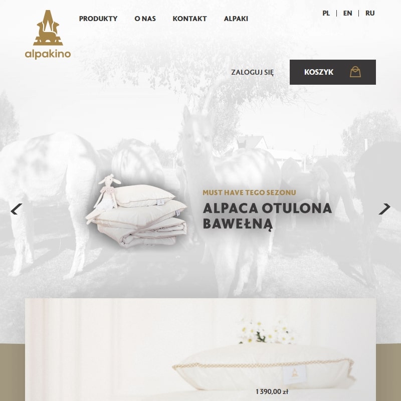 Poduszki z alpaki oraz czapki