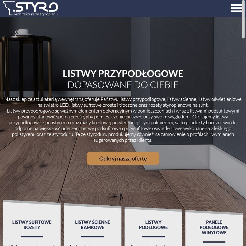 Listwy podłogowe białe oraz plastikowe