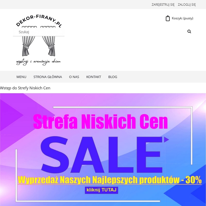 Ekrany oraz zasłony krótkie i długie