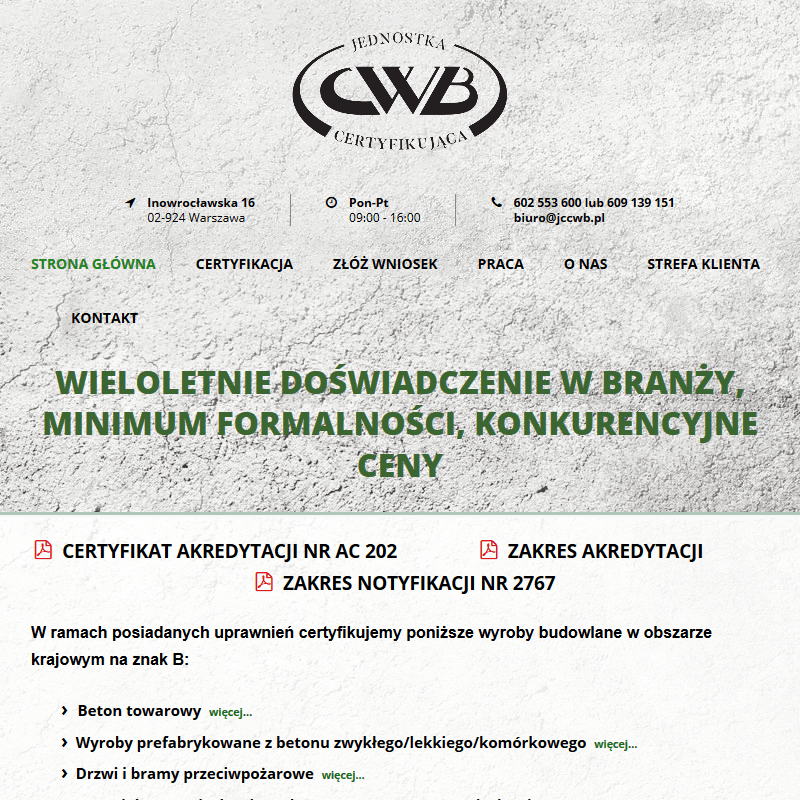 Jednostki notyfikowane certyfikujące wyroby budowlane
