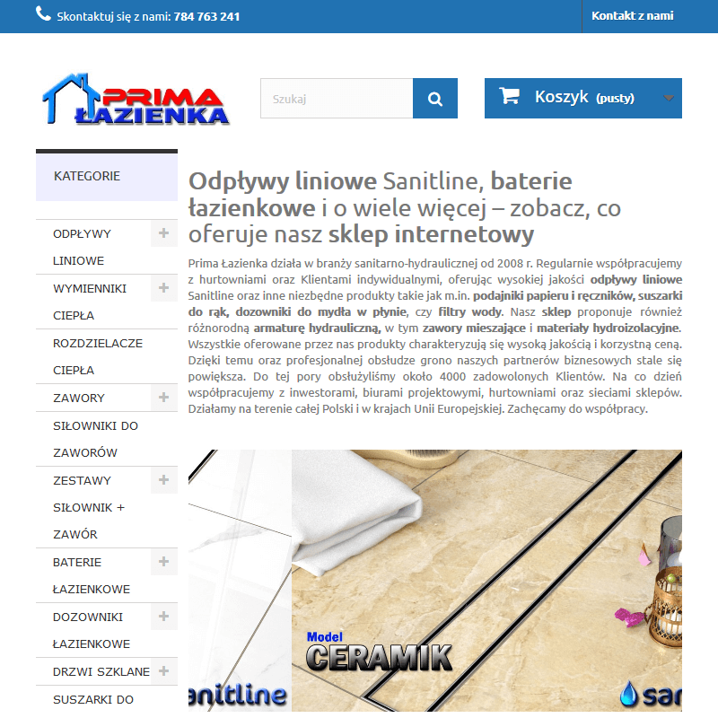 Odpływów liniowy do prysznica