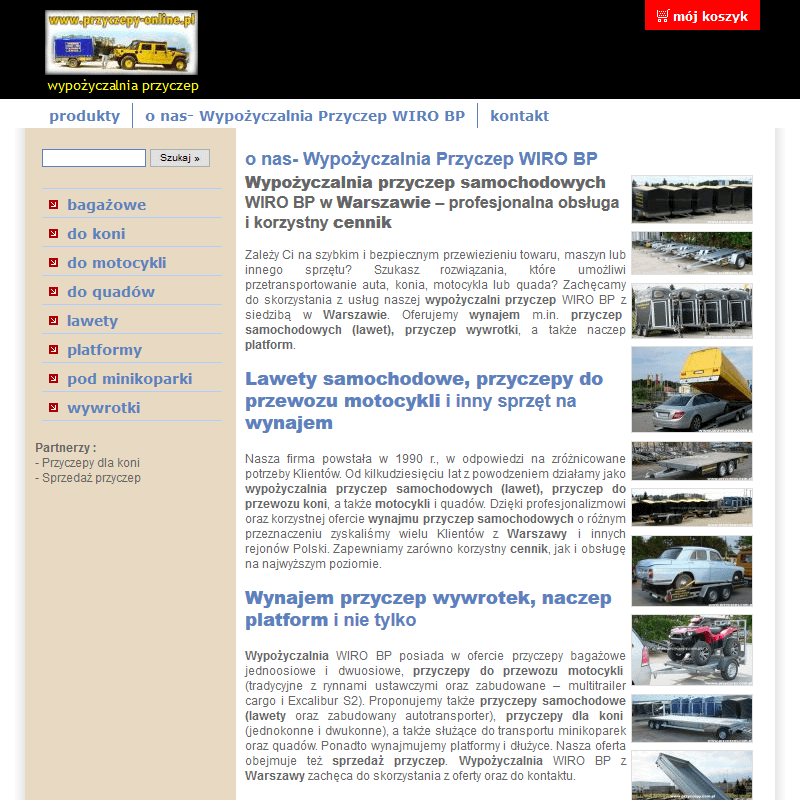 Wypożyczalnia przyczep i lawet - Warszawa